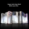 For Apple iPhone 15 14 13 12 Pro Max Metal Armor Back Transparent Tempering Shell Full Cover With Lens Film Super Anti-drop Case Protector