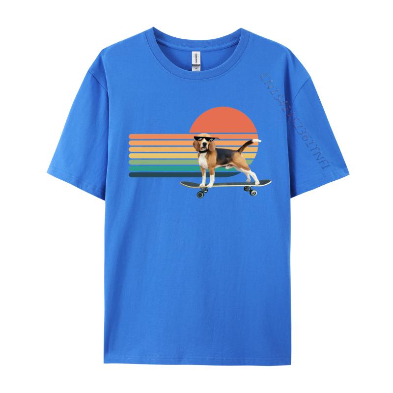 Vintage Beagle Skateboard Dog T Shirts Graphic Man Tee Shirts Crew Neck Cotton Unisex Tops Streetwear