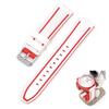 Совместимый резиновый ремешок Swatch x OMEGA с двойными линиями (Белые/Красные линии)