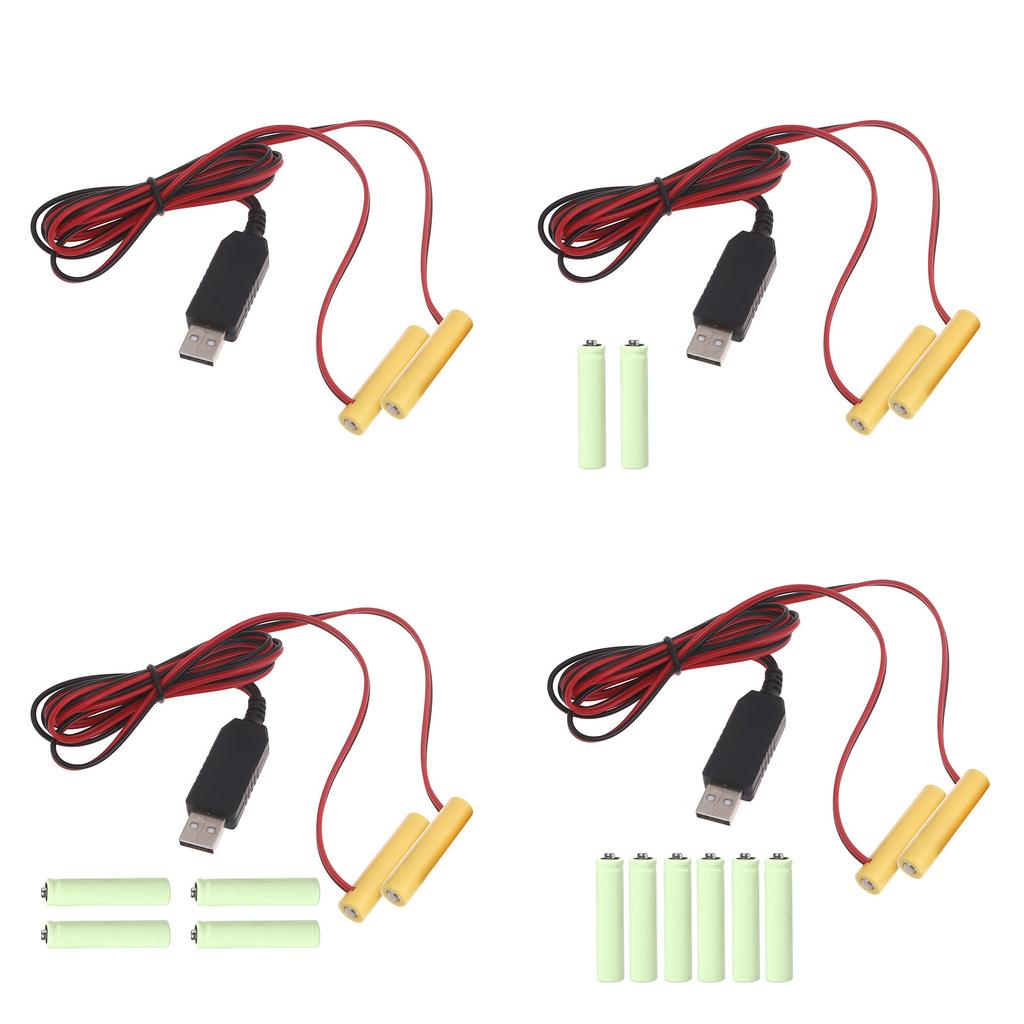USB To 1.5V 3V 4.5V 6V Dummy Battery Power Cable for LR03 AAA Battery Eliminators for LED Light Radios Toy Clocks