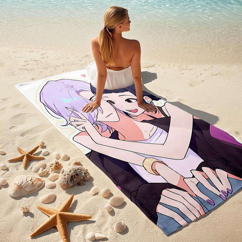 1pc KPop Demon Hunters ZOEY6 Beach Towel, Comfortable and Thick, and Swimming/Bath/Picnic/Camping Towel, Suitable for Seaside Beaches