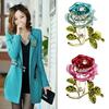 Fashion Womens Rhinestone Rose Flower Brooch Pin Wedding Party Jewelry Gifts