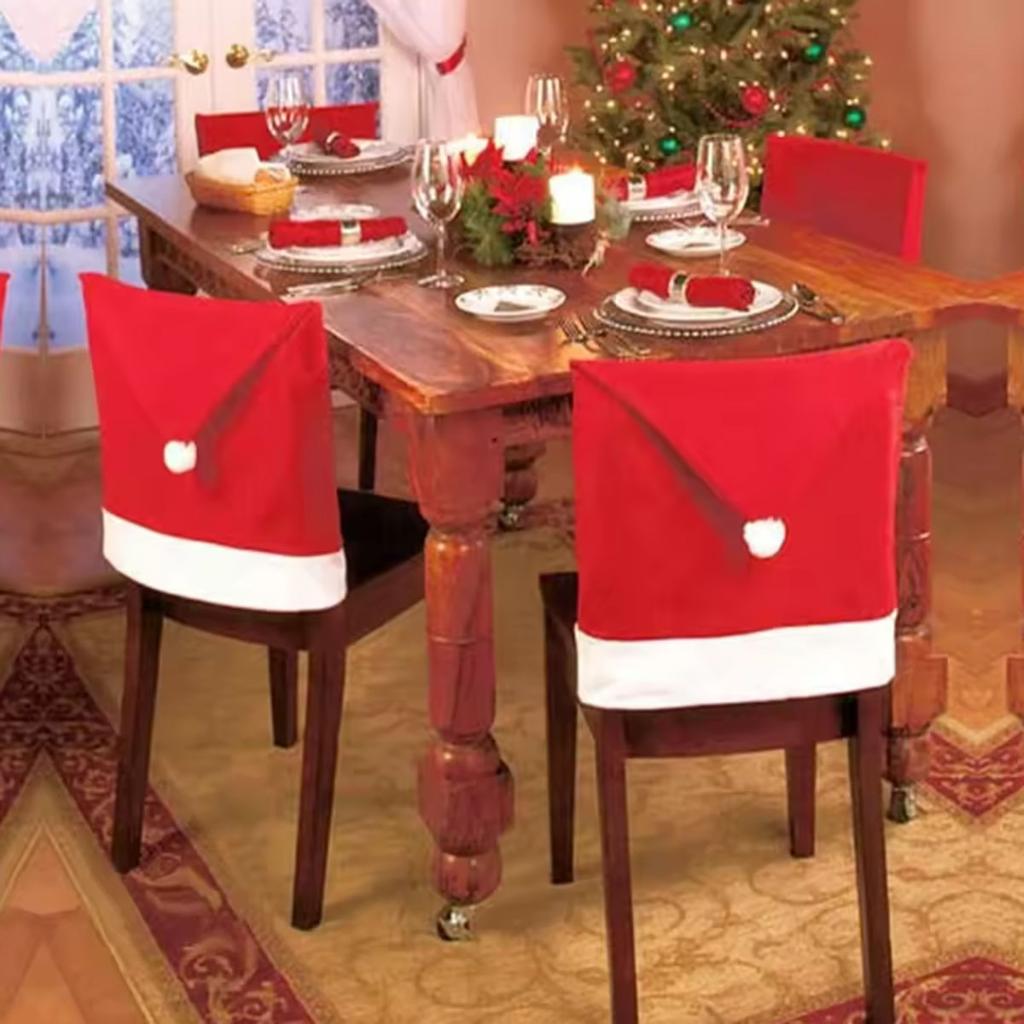 1pc-Christmas Non-Woven Chair Covers Cartoon Santa Snowman Stool Covers Holiday Party Decorations Dining Room Home Decor Props