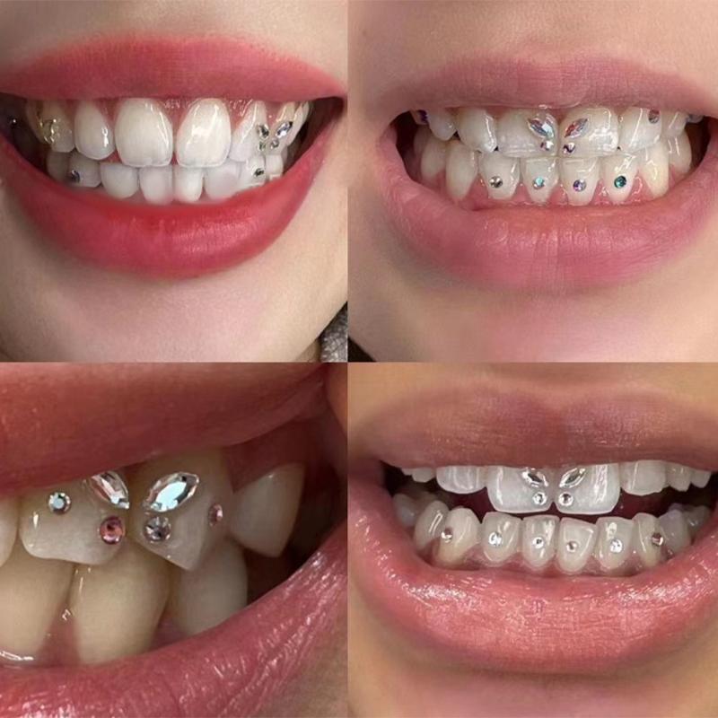 10Pcs Diamond Bur Dental Material Teeth Whitening Denture Acrylic Teeth Ornament Oral Hygiene Tooth Decoration