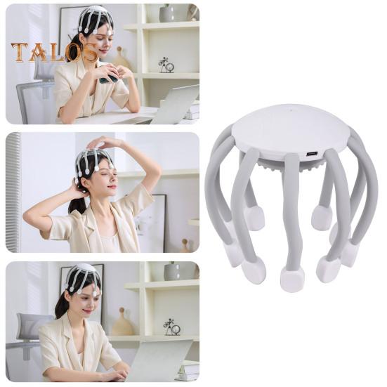 Беспроводной электрический массажер для кожи головы с 4 регулируемыми режимами, эргономичный дизайн, перезаряжаемый массажер для кожи головы с 10 зубцами