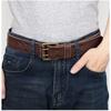 Men's Belt, Genuine Leather Belt, Men's Casual Retro Pin Buckle, Glossy First Layer Cowhide Lazy Belt