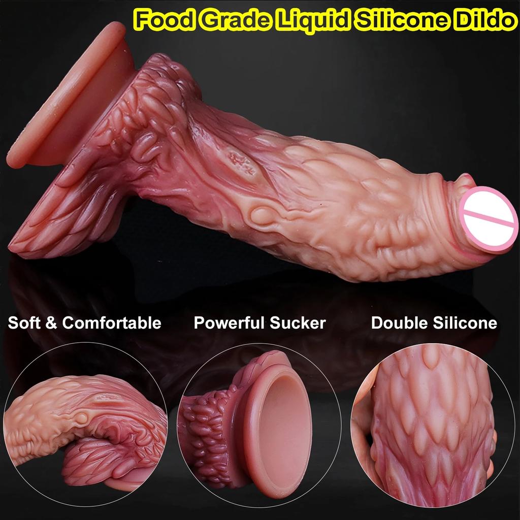 Эротический мягкий силиконовый фаллоимитатор с животными, присоска, лесбийский двойной мастурбатор, пенис, Анальная пробка, мужской и женский секс-игрушки