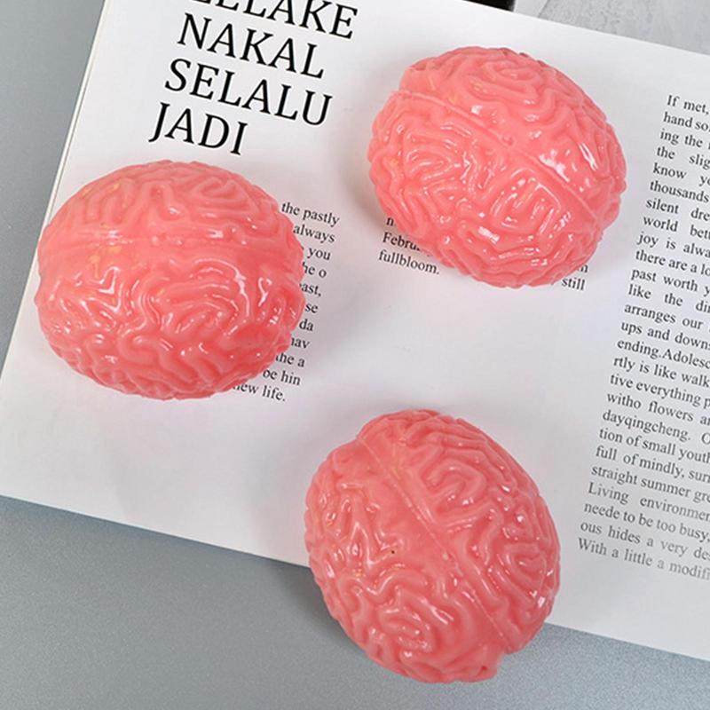 Realistic Antistress Toys Novelty Brain Toy Squeezable Relieve Stress Ball Squishy Brain Toy Halloween Decor