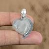 Gift For Women Pendant Heart 925 Sterling Silver Natural Black Rutile Gemstone