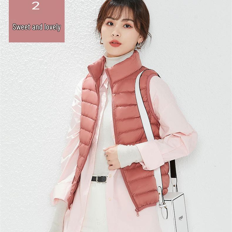 Женский легкий жилет Youjia с 90% пуха белой утки - Без рукавов, теплый и стильный для осени и зимы