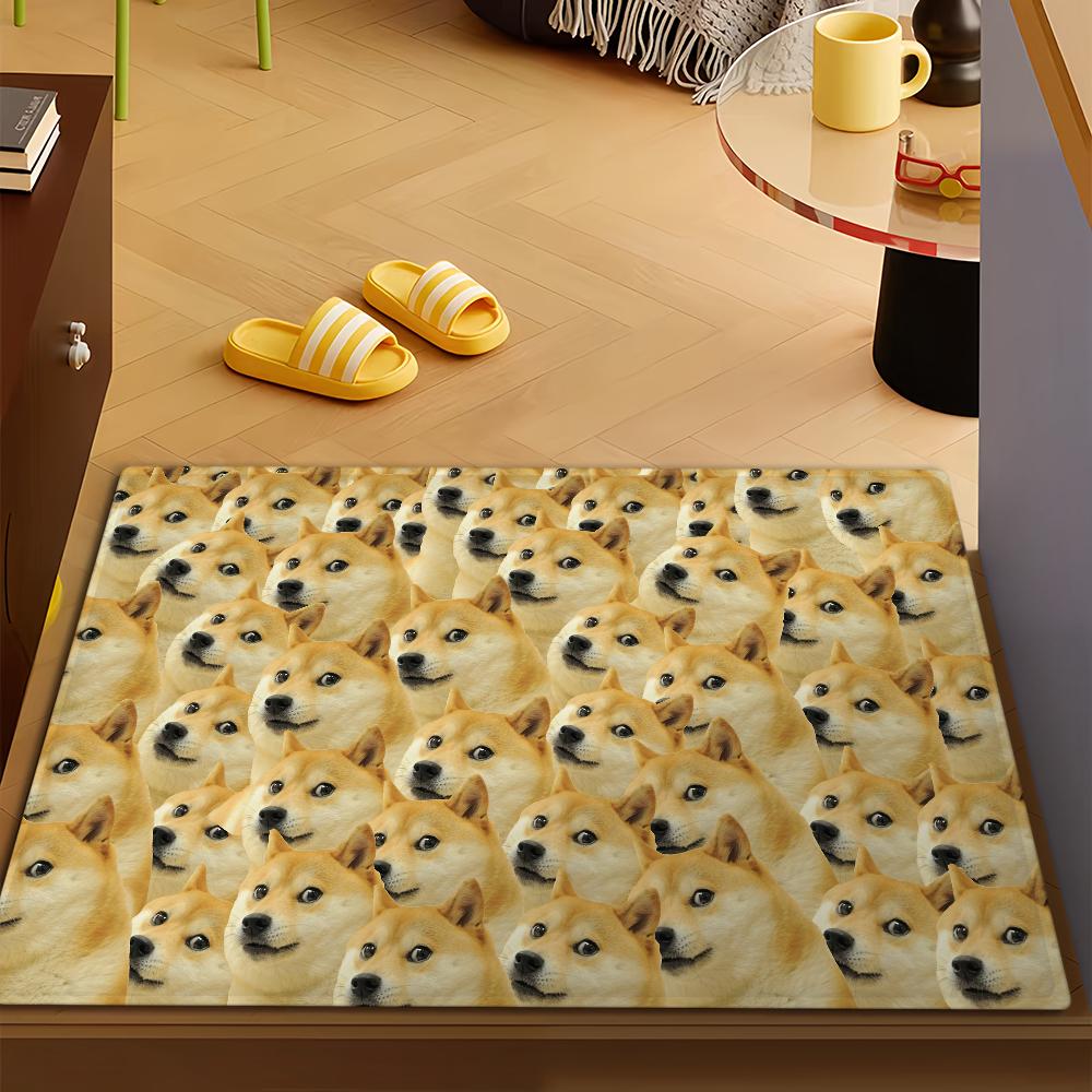 Doge забавный Эмотикон S-Сиба M-Мем Микрофибра Декоративный Универсальный Фланель Напольный Ванная Дверь Коврик Быстросохнущий Впитывающий Нескользящий Подошва