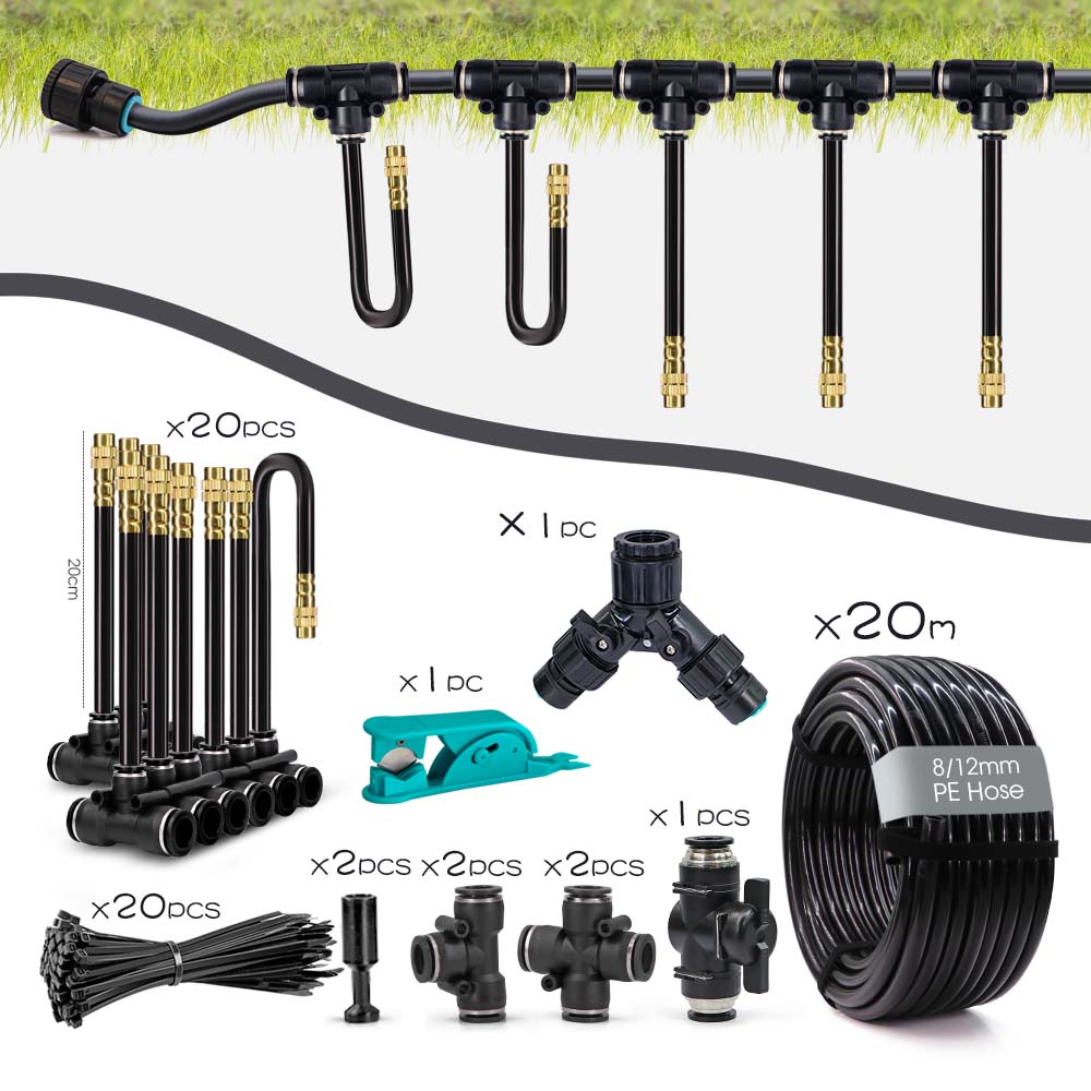 3/8'' 8/11mm Garden Atomizing Cooling System Kit Orchard Garden Automatic Watering Cooling Components Flexible Adjustable Nozzle
