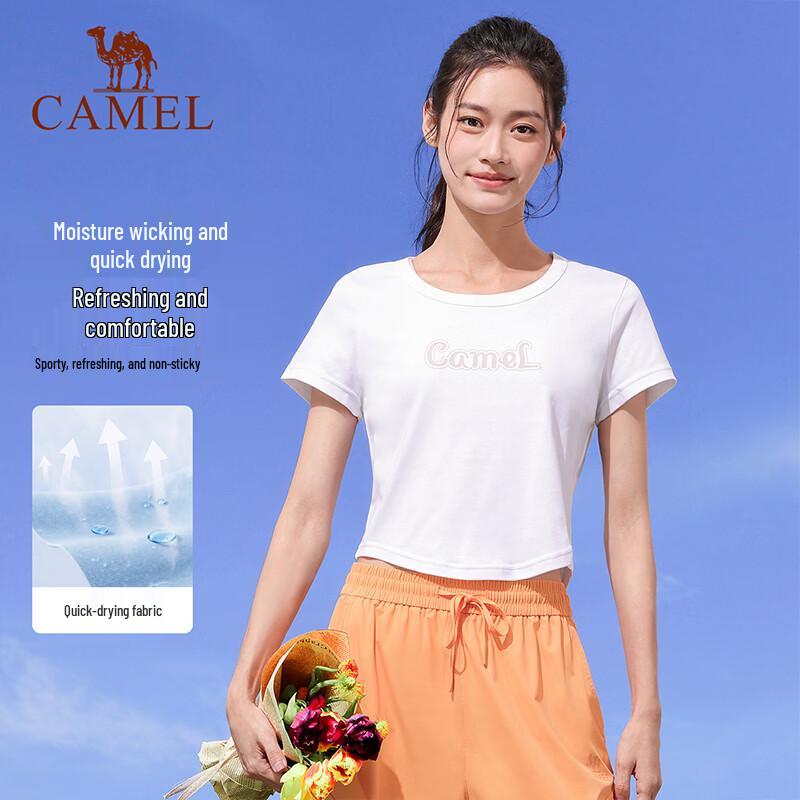 Camel Женская спортивная футболка с эффектом хлопка, быстросохнущая