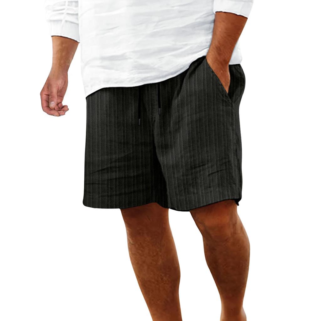 Мужские спортивные хлопковые льняные повседневные свободные шорты Повседневные пижамы с карманами для бега Брюки