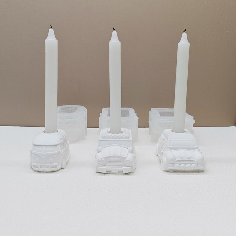Автомобильный подсвечник Силиконовая форма Подсвечник Формы из смолы DIY Форма для литья для подставки для свечей Основа Стол Домашние украшения