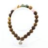 African Turquoise Beads Bracelet + Pink Opal + Landscape Jasper + 8 Mm Wood