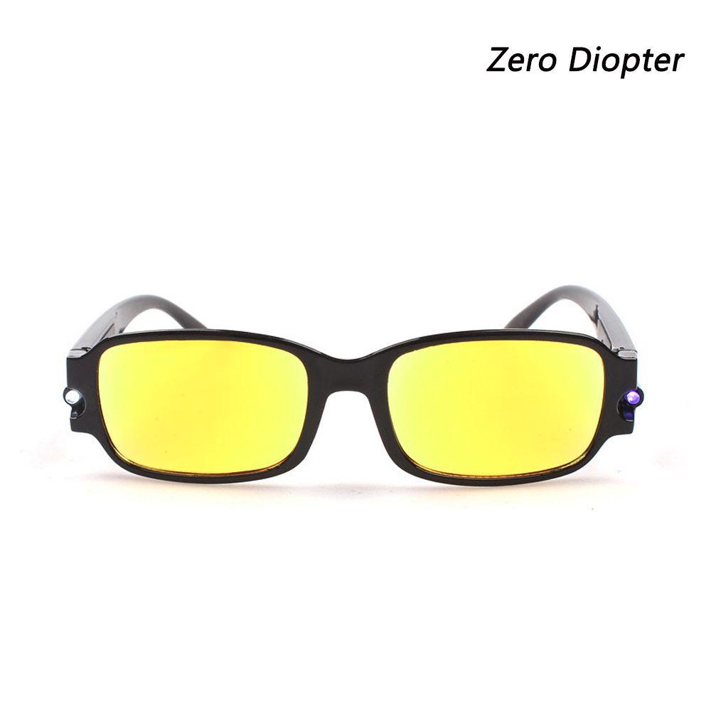 Care Anti Eyestrain Clear Yellow Reading Glasses Night Presbyopic Glasses UV Protection LED Light