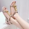 Модные летние новые плоские сандалии для женщин 2024 года, золотые ортопедические туфли без каблука, серебряные римские модные сандалии со стразами, шикарные, популярные