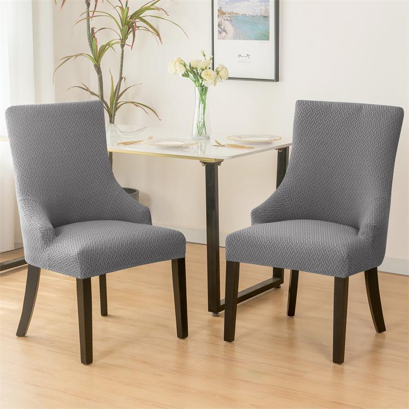 1 шт. эластичный чехол для обеденного стула, однотонный жаккардовый чехол для сиденья, эластичный чехол для кресла с высокой спинкой, для дома, кухни, отеля