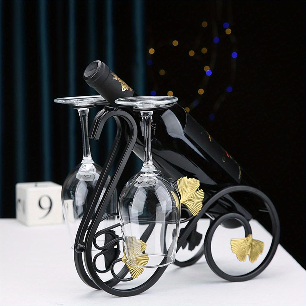 Подставка для вина на 1 бутылку, дизайн в виде трехколесного велосипеда, с устойчивым основанием, компактный органайзер для столешницы, элегантный кухонный декор для домашнего бара, обеденного стола
