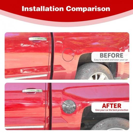 For Chevy Silverado 2014-2018 Carbon Exterior Door Fuel Tank Gas Cap Decal Trim