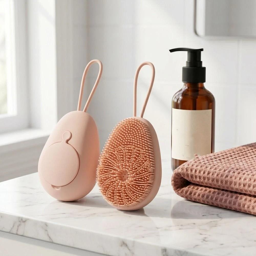 Body Scrubber Refillable Bath Brush Skin-Friendly Massage Brush Body Wash Brush Massage