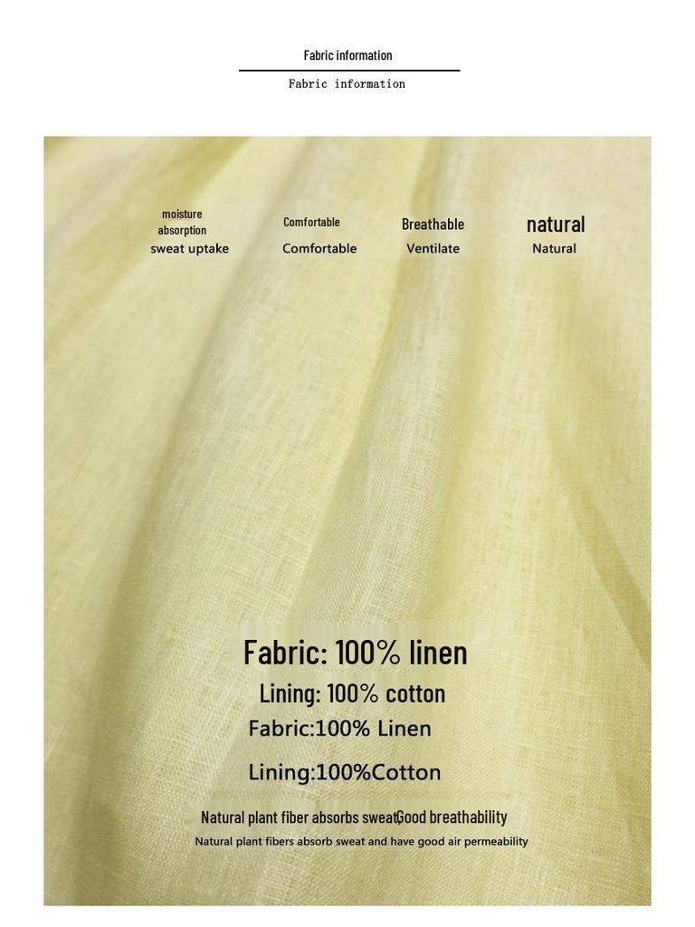 В наличии: Летнее желтое льняное платье миди с квадратным вырезом в французском стиле для отпуска, 2025