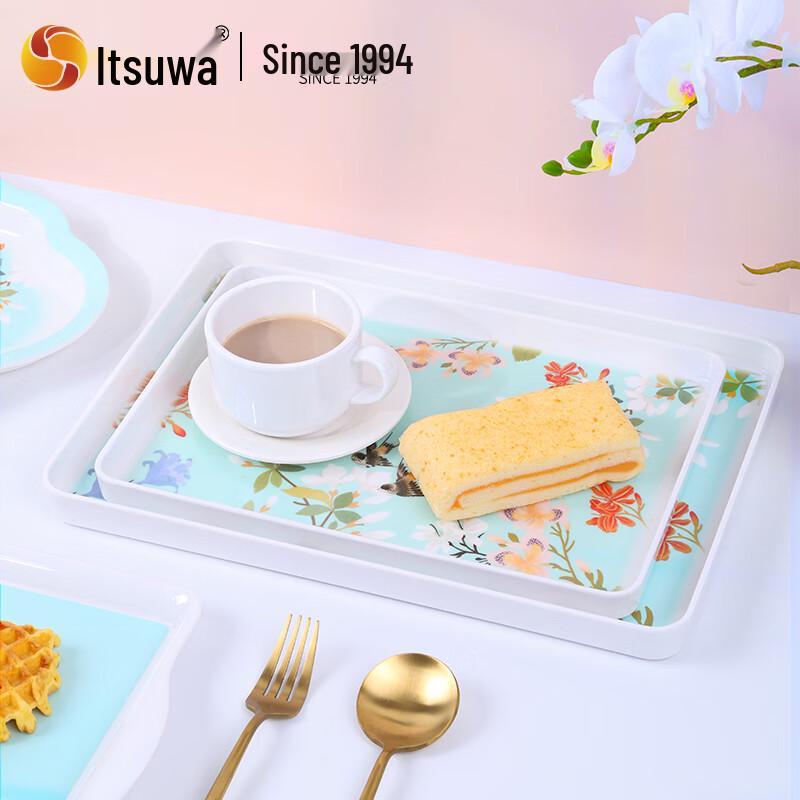 Скандинавский цветочный меламиновый маленький поднос с ручками