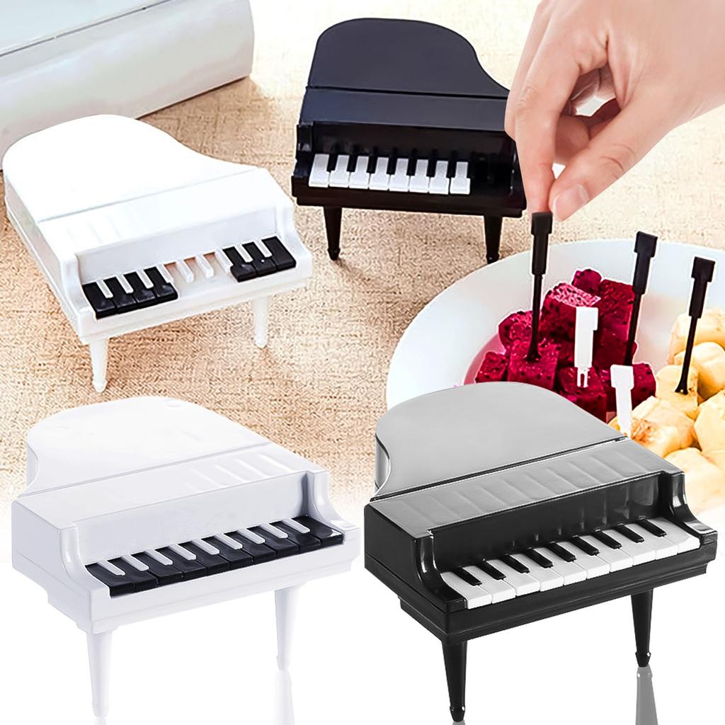 Sagit 10PCs Piano Keys Food Pick Piano Keys Toothpick Piano Shaped Food Fork Tableware