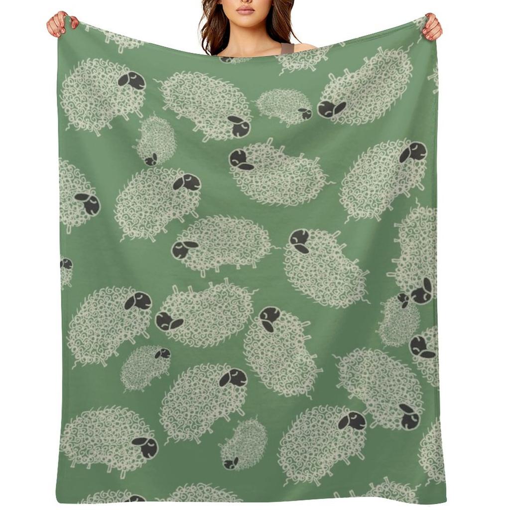 Плед с черной мордой овцы, Дорожный, для кровати, Модный, Роскошный, Дизайнерский, Стеганые одеяла