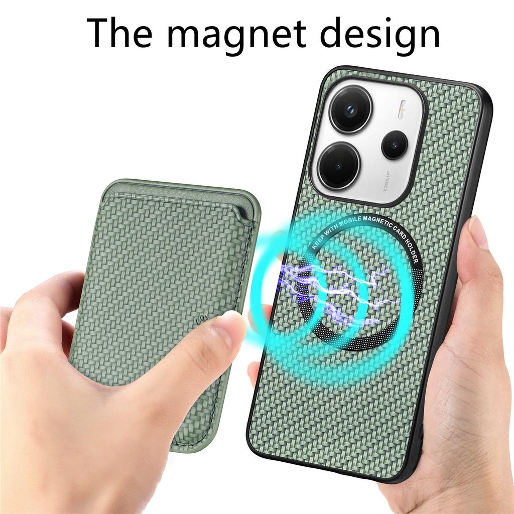 Для Xiaomi Redmi Note 14 5G чехол магнитный съемный держатель для карт задняя крышка телефона