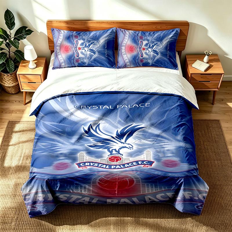 Crystal Palace Football Club (5) 3pc set suitable for master bedrooms soft and comfortable an ideal gift for family and friends Includes one duvet cov