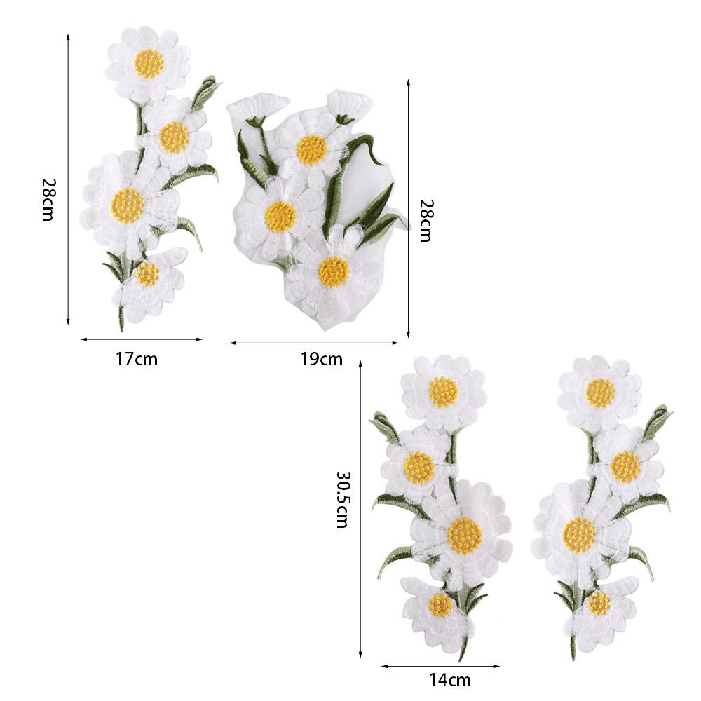 Daisy Clothing Applique Elegant Clothes Patches Flower Embroidered Patches  Sewing