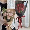 20PCS Transparent Flower Packaging Bag Hot Stamping Foil Rose Wrapping Bag Bouquet Packing Bag