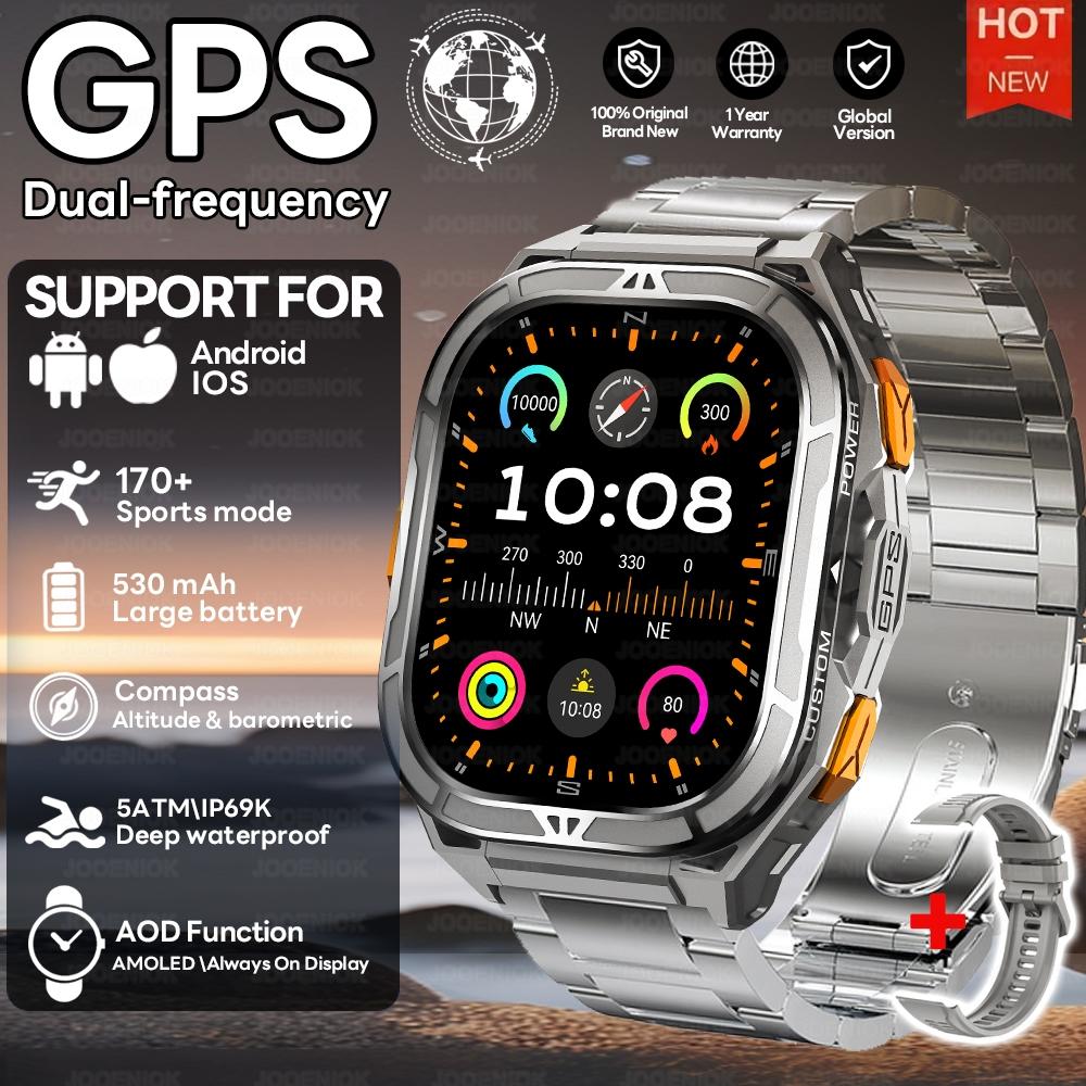 Новые GPS-умные часы 10ATM Водонепроницаемые Встроенный двухдиапазонный GNSS Компас Военные Спортивные Умные часы Мужские Новые