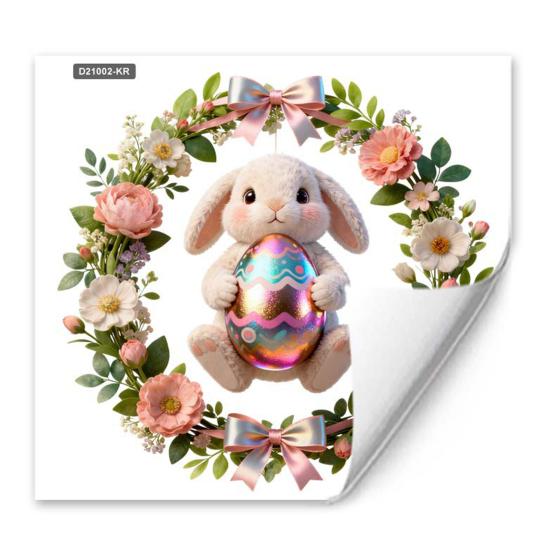 Easter Window Clings Cute Bunny Egg Window Stickers for Glass Windows Double Sided Reusable PVC Decals for Spring Party Home Classroom Decoration