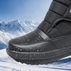 Waterproof Snow Boots for Women 2024 Winter Warm Plush Ankle Booties Hook & Loop Non Slip Cotton Padded Shoes Plus Size 36-45