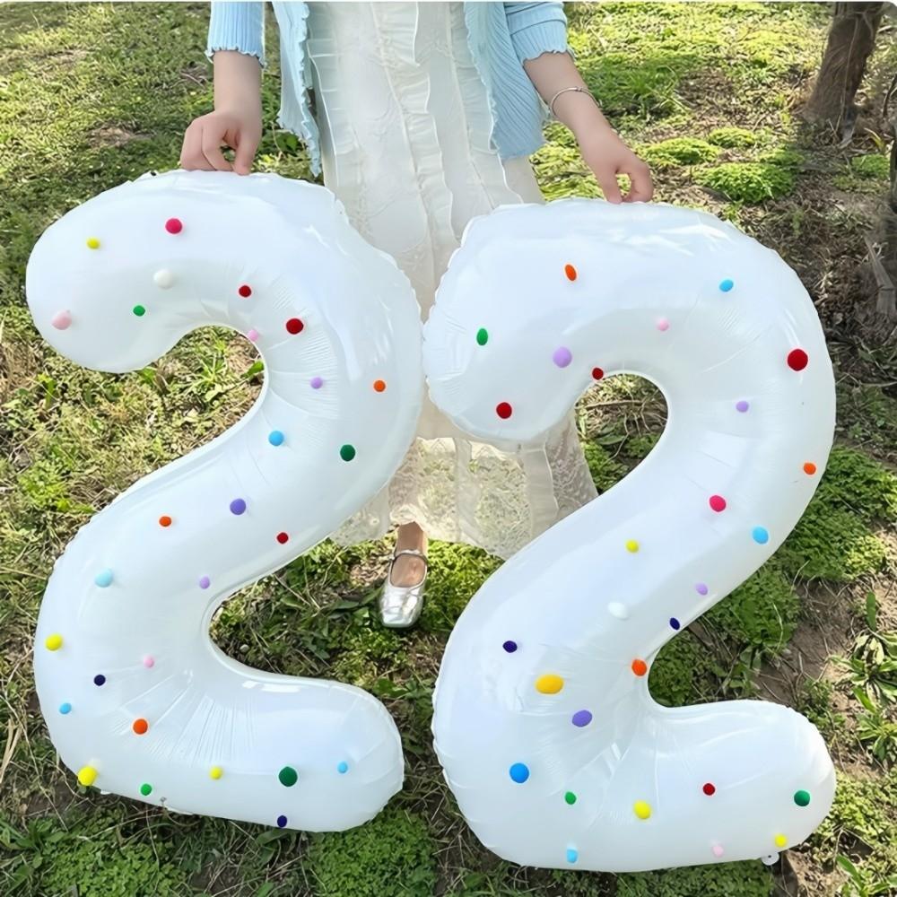 White Number 0-9 Balloons 32 Inch Birthday Party Decorations  Celebrating Birthdays