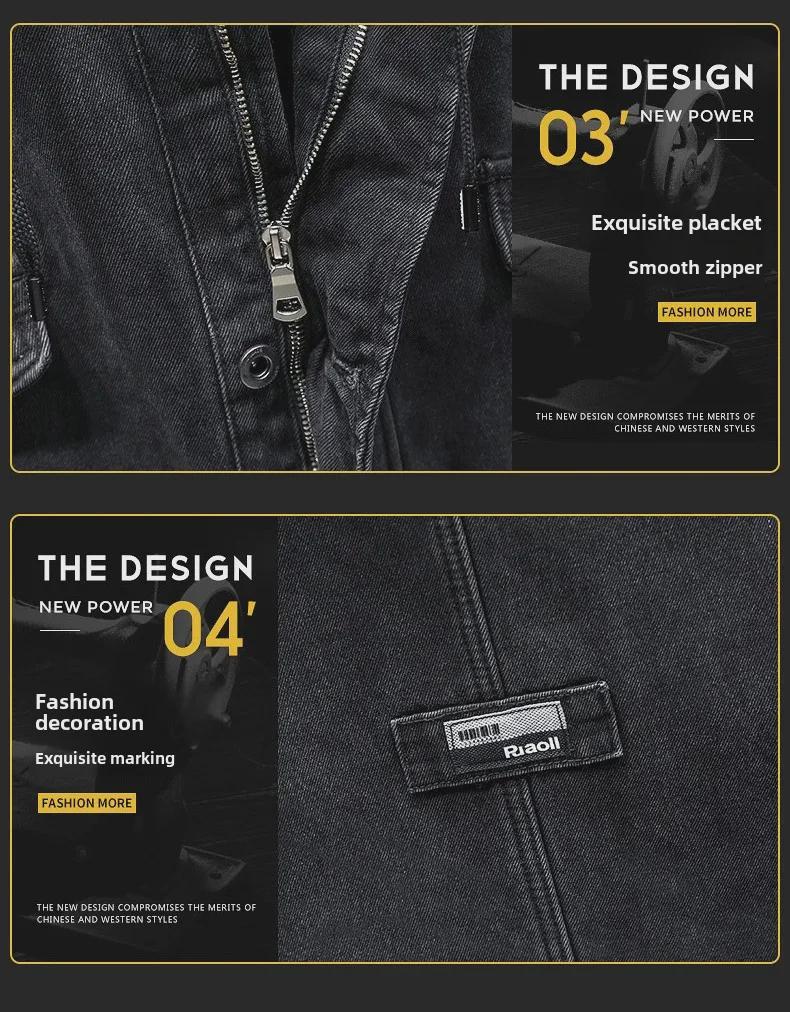 Мужская зимняя джинсовая куртка с капюшоном - свободная, большого размера, средней длины, толстое теплое хлопковое пальто