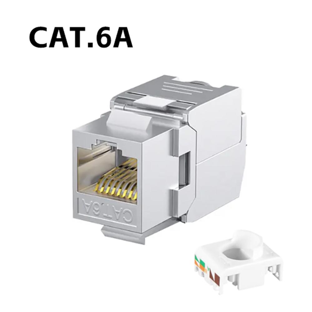 Cat6a Cat7 Cat8 Keystone Jack Cat7 RJ45 STP Безинструментальный тип Модульные гнезда-адаптеры-соединители из цинкового сплава для одножильного провода 22-26 AWG
