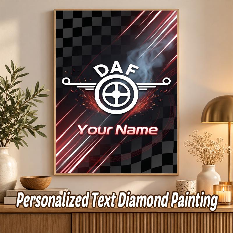 DAF Custom Name Text 5D Diamond Painting Kit DIY Full Drill Diamond Art Decoration