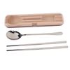 Chopsticks Spoon Set Stainless Steel Portable Silverware Set Travel Utensil Kit Camping Supplies