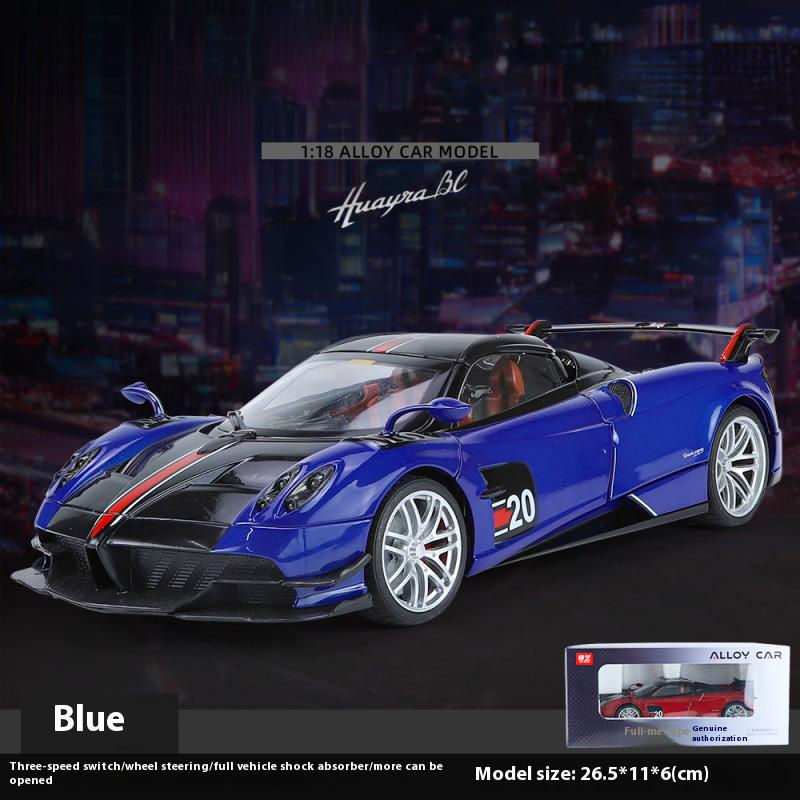 1/18 Модель спортивного автомобиля Pagani Huayra Cool из сплава, Имитация деталей интерьера, Крутое освещение и звуковые эффекты, Изысканные настольные украшения