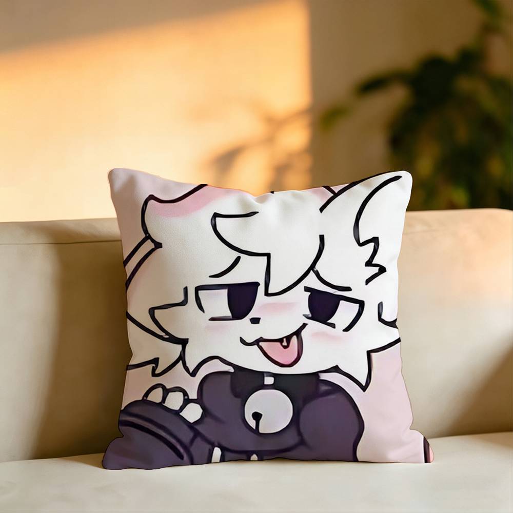 Cute Bboykisser Silly Cat Pillow Case Square DoubleSided Sofa Cushion Cover Bedroom Bedside Pillow