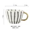 Ceramic Mug Hand-Painted Irregular Chessboard Checkered Coffee Cup Large Capacity Water Cup Milk Tea Oatmeal Mugs Household