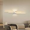 Bedroom Wall Lights, , Linear Metal Wall Light, Geometric Long Strip Wall Lamp with 360° Lighting Function, Modern Dimmable LED Wall Sconce,
