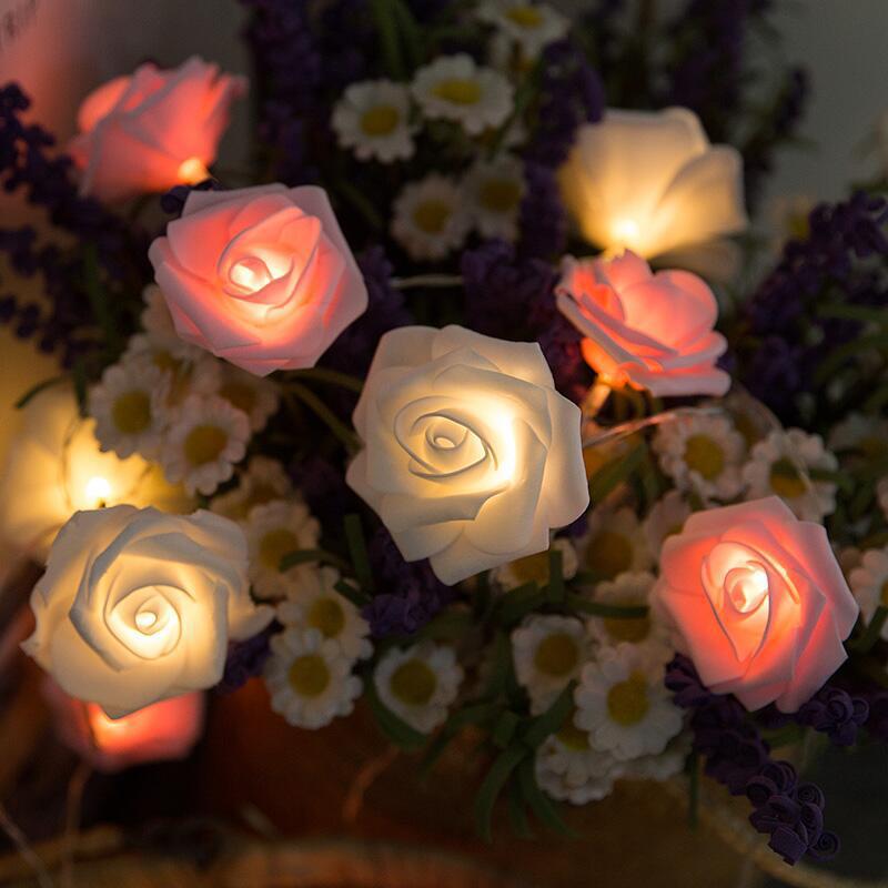 LED Rose Flower String Lights - Valentine’s, Wedding, Proposal, Atmosphere & Confession Decoration.