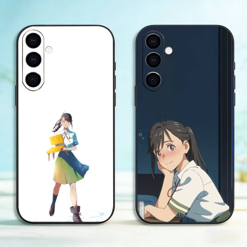 Suzume Iwato Suzume Phone Case For Samsung Galaxy A73,A72,A71,A70,A53,A52,A51,Soft Silicone Black Cover