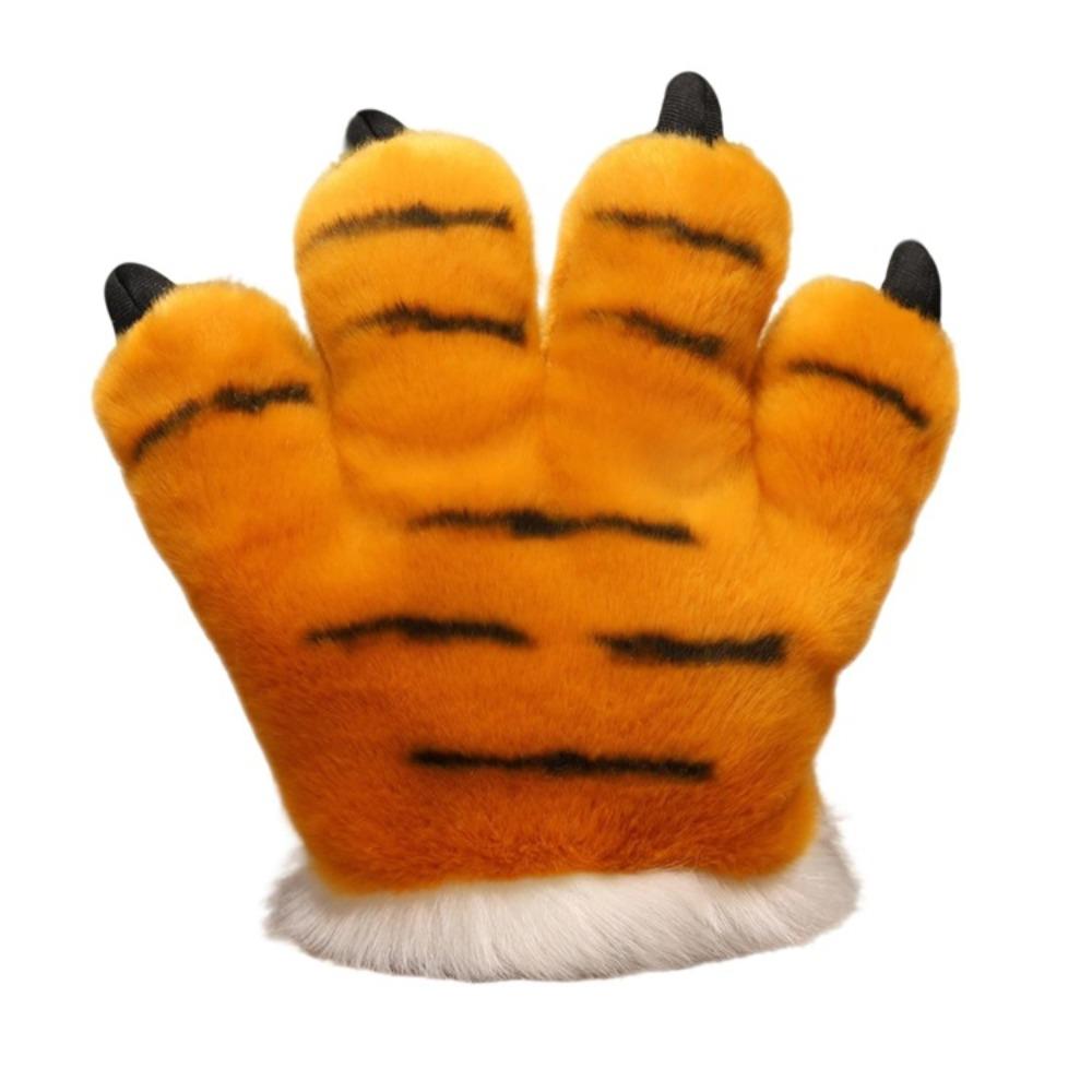Simulated Faux Tiger Paw Gloves Furry Texture Bear Paw Plush Gloves  Photography Studio