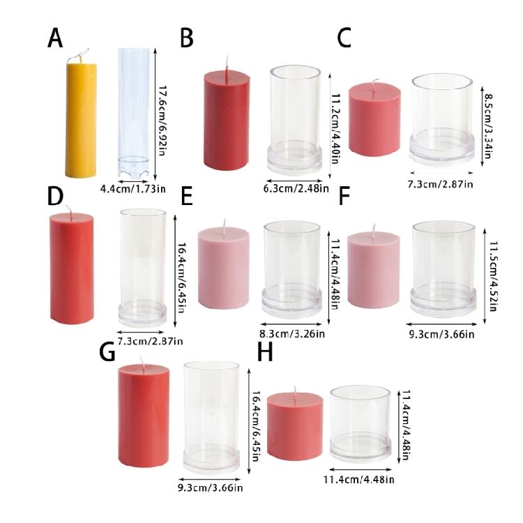 Прозрачные формы для свечей-столбиков Цилиндрическая форма Форма-цилиндр Форма для свечей для церковного ужина при свечах Рождественское украшение